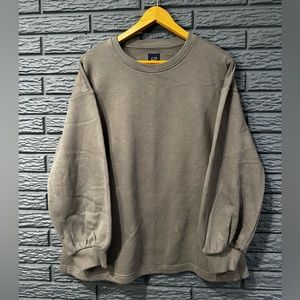 Gap Maternity Womens M Long Sleeve Crew Neck Sweatshirt Gray With Snap Sides